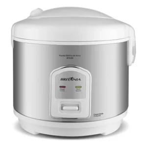 Panela De Arroz Bpa5bi 5 Xícaras Britânia 220v Branco Com Prata 220v 0 Hz