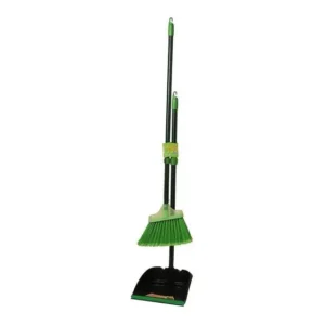 Kit Limpeza Pá Lixo Robustinha + Vassoura Lavanderia Cozinha Verde-escuro