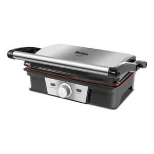 Grill Philco Pgr19pi Inox Antiaderente Redstone 1500w Cor Preto com Prata