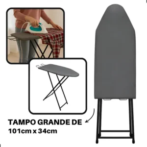 Mesa Tábua De Passar Roupa Dobrável Reforçada Açomix Cinza