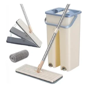 Esfregao Mop Flat Balde Duplo Rodo Multiuso Magico Limpeza