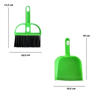Mini Escova Pá de Mão Plástico Dhsshop Verde Limpeza Multiuso