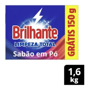 Sabão Brilhante Limpeza Total roupas brancas e coloridas caixa 1.6kg