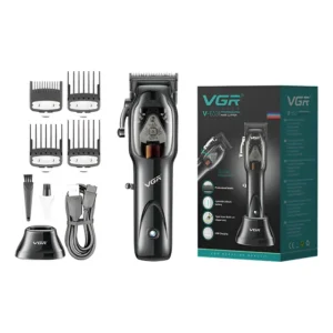 Máquina De Cortar Cabelo Profissional Vgr V-653 - 9000 Rpm Cor Preto