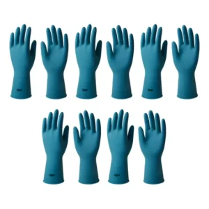 Kit 5 Luva Latex Sanro Azul Multiuso Limpeza Faxina Borracha