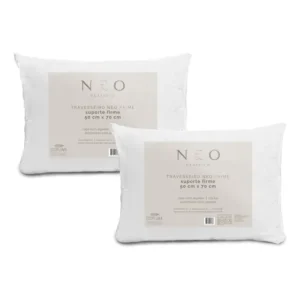 Kit 02 Travesseiros Neo Prime Ecopluma 100% Algodão 233 Fios