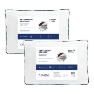 Kit 2 Travesseiros Camesa Ergosoft Hotel Ultra Macio