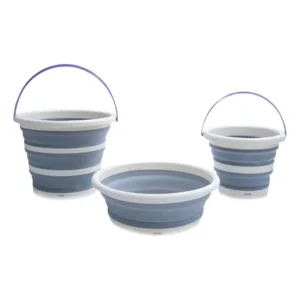 Kit Lavanderia 2 Baldes Dobráveis 5l 10l Bacia 5l - Simplo Branco