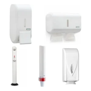 Kit Sabonteira + Toalheiro + Lixeira De Copo + Pcb + Caicai Branco