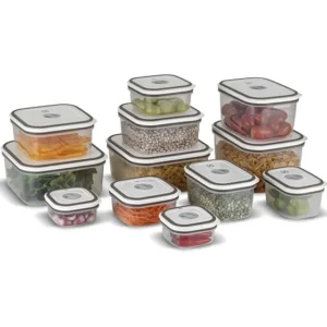 Kit Com 12 Potes Herméticos Plásticos Cinza Electrolux