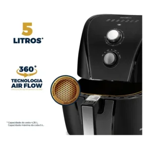 Fritadeira Air Fryer Britânia Baf45a 5l 1500w Preto 220v