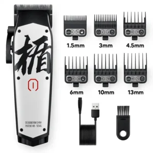 Máquina de Cortar Cabelo Profissional Madeshow M10 Sem Fio 6 Pentes Bivolt