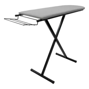 Taboa Mesa De Passar Roupas Dobrável Reforçada + Porta Ferro Cor Preto Lisa