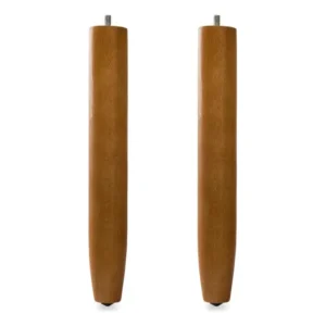 Kit 2 Pés Palito 30cm Cônico Madeira Castanho Poltrona Sofá