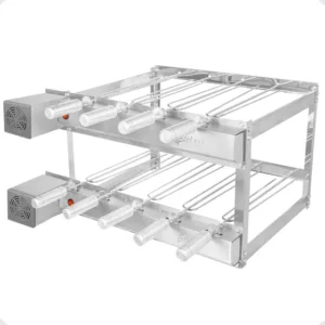 Churrasqueira Dupla 9 Espetos Gira Grill Inox Bivolt