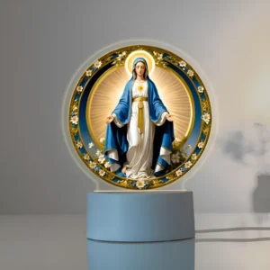 Luminária Poplumos Nossa Sr. Das Graças 19cm Colorida Led Uv Branco 5v