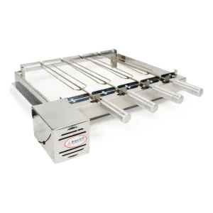 Brasa Grill: Kit 4 Espetos Ajustável Churrasqueira Trilho Cor Esquerdo