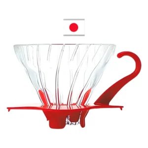 Coador de Vidro Hario V60 01 Vermelho para Café 1-2 Xícaras