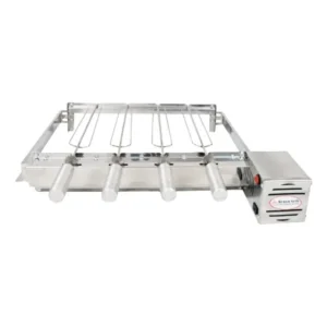 Brasa Grill Inox Gira 4 Espetos Pré Moldada 55cm Ajustável Direito 127/220v