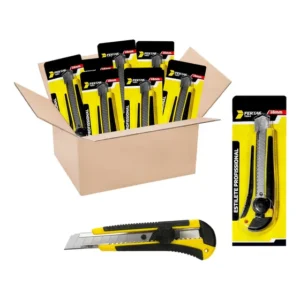 Kit 12 Estilete Profissional Lâmina 18mm Com Trava Atacado