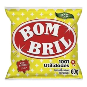 Esponja Bom Bril Lã Palha De Aço de palha de aço amarelo pacote x 8