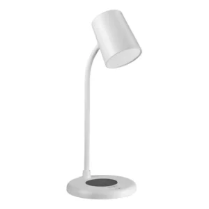 Luminária De Mesa Led 3 Em 1 Branca Com Caixa De Som Bluetoo