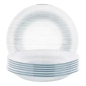 Jogo 6 Pratos Fundos Vidro Nadir Linha Duralex Diamante 22cm