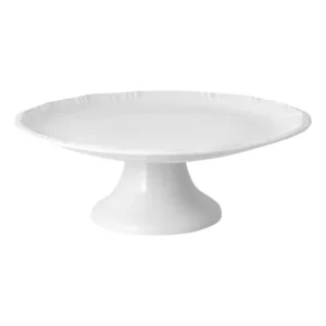 Prato Para Bolo C/ Pé Pomerode 27cm - Porcelana Schmidt Branco Pomerode
