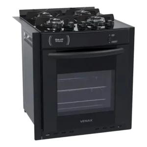 Fogao De Embutir 4b Gaudi Prisma Vitreo Venax Preto