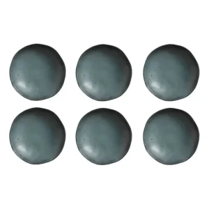 Prato de Sopa Porto Brasil Orgânico Petroleum Grés Azul 21,2cm Kit 6 Unidades