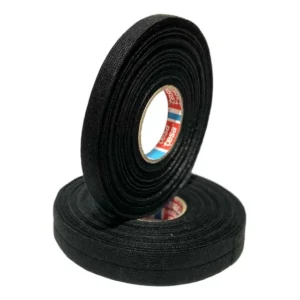 Fita de tecido de lã automotiva - braçadeira de 9 mm x 25 m Tesa Color Solid Black
