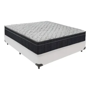 Cama Box Casal Branco + Colchão Airtech D45 D45 Ortobom