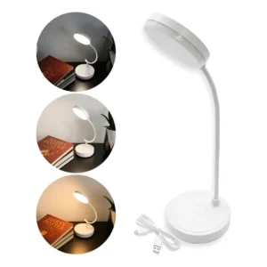 Luminária Mesa Touch Leds Compacta Leitura Estudo Lm1101 Branco 127/220v