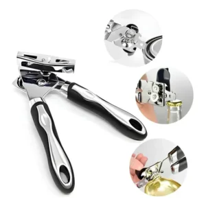 Abridor De Lata Manual 3 Em 1 Em Aço Inox Com Manivela