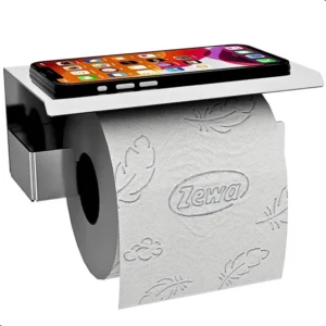 Suporte Papel Higiênico Adesivo Colar Parede Inox ELG