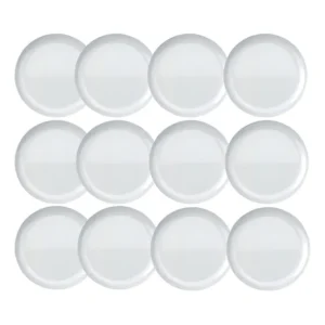 Prato Raso Vidro Branco 27cm Kit 12 Unidades Nadir Figueiredo
