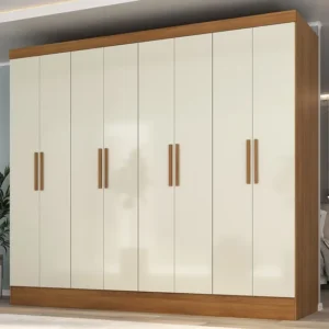 Guarda Roupa Casal 8 Portas 4 Gavetas Jatobá Yescasa Cinamomo/off White