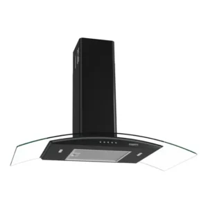 Coifa Fogatti De Parede Clean Vidro Curvo Black 90cm Cor Preto