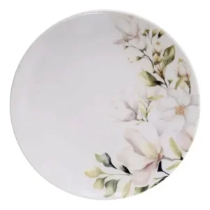 Prato De Sobremesa Branco 21cm Porcelana Decorada Avulso Tra Branco