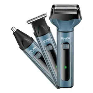 Aparelho De Barbear Depilador Elétrico 3 Em 1 Recarregável Azul 127/220v