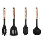 Kit 4 Utensílios Concha Espátula E Pegador Cozinha Silicone Preto - Imagem 7