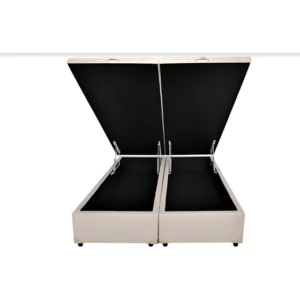 Cama Box Baú Queen + Colchão Castor Premium Tecnopedic 158 Cor Corino Bege
