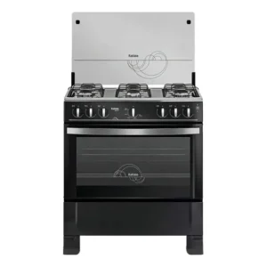 Fogão 6 Bocas Itatiaia Preto A Gás Com Forno 88,5l Out Waves Tampa De Vidro E Mesa Inox