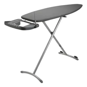 Tábua De Passar Com Rodinhas E Suporte Fio 45,7cm X 1,34m Liso Preto