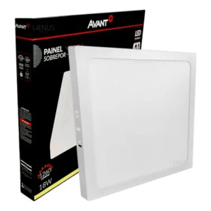 Luminária plafon led de teto 22x22 Avant Painel quadrado sobrepor 18W luz cor neutro