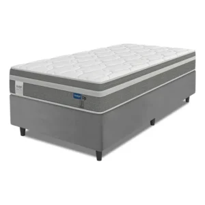 Cama Probel box colchão solteiro molas ensacadas euro in up 88x188x64cm cinza branco suporta até 110kg