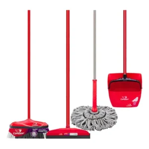 Kit 1 Pá Caçamba 1 Rodo 30cm 1 Varre Muito 1 Mop Autotorção