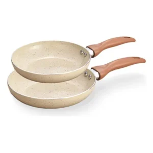 Jogo 2 Frigideiras Antiaderentes Ceramica Bege - Oikos Bege