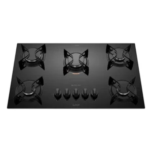 Cooktop 5 Bocas A Gás Atlas U.top Mesa De Vidro Preto Bivolt Preto 127/220v