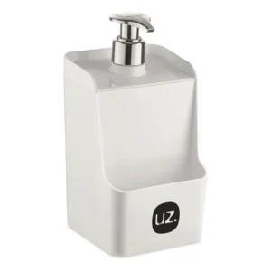 Dispenser Porta Detergente E Porta Esponja Branco 2 Em 1